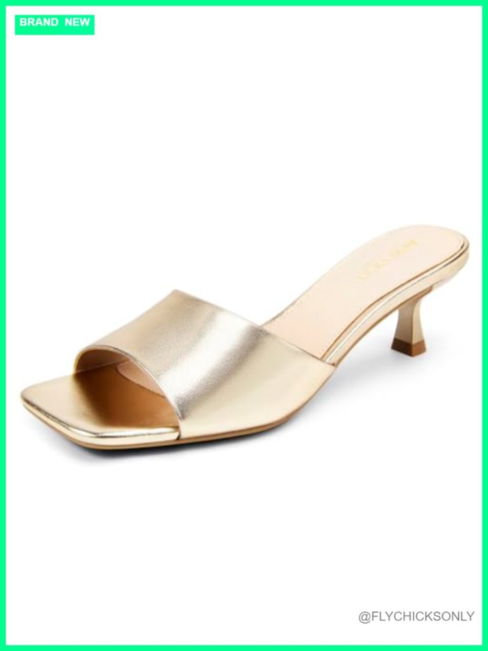 Women Kitten Heels Slip-On Open Toe Heeled Sandals Comfortable Dressy
